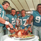 Lions feast on a John Madden Thanksgiving staple, the Turducken.